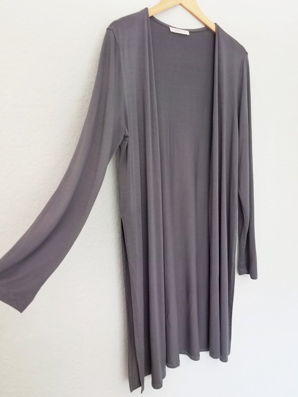 Sivana Bamboo Yoga Wrap Cardigan Size M Grey Gray $118 USA Soft Stretch Slits - Picture 6 of 15